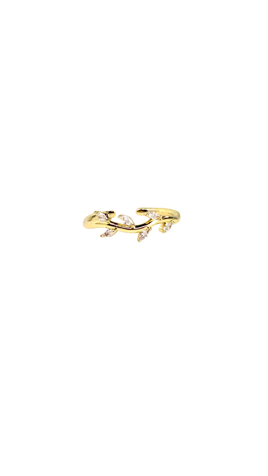Anillo Diseño Rama con Circonias