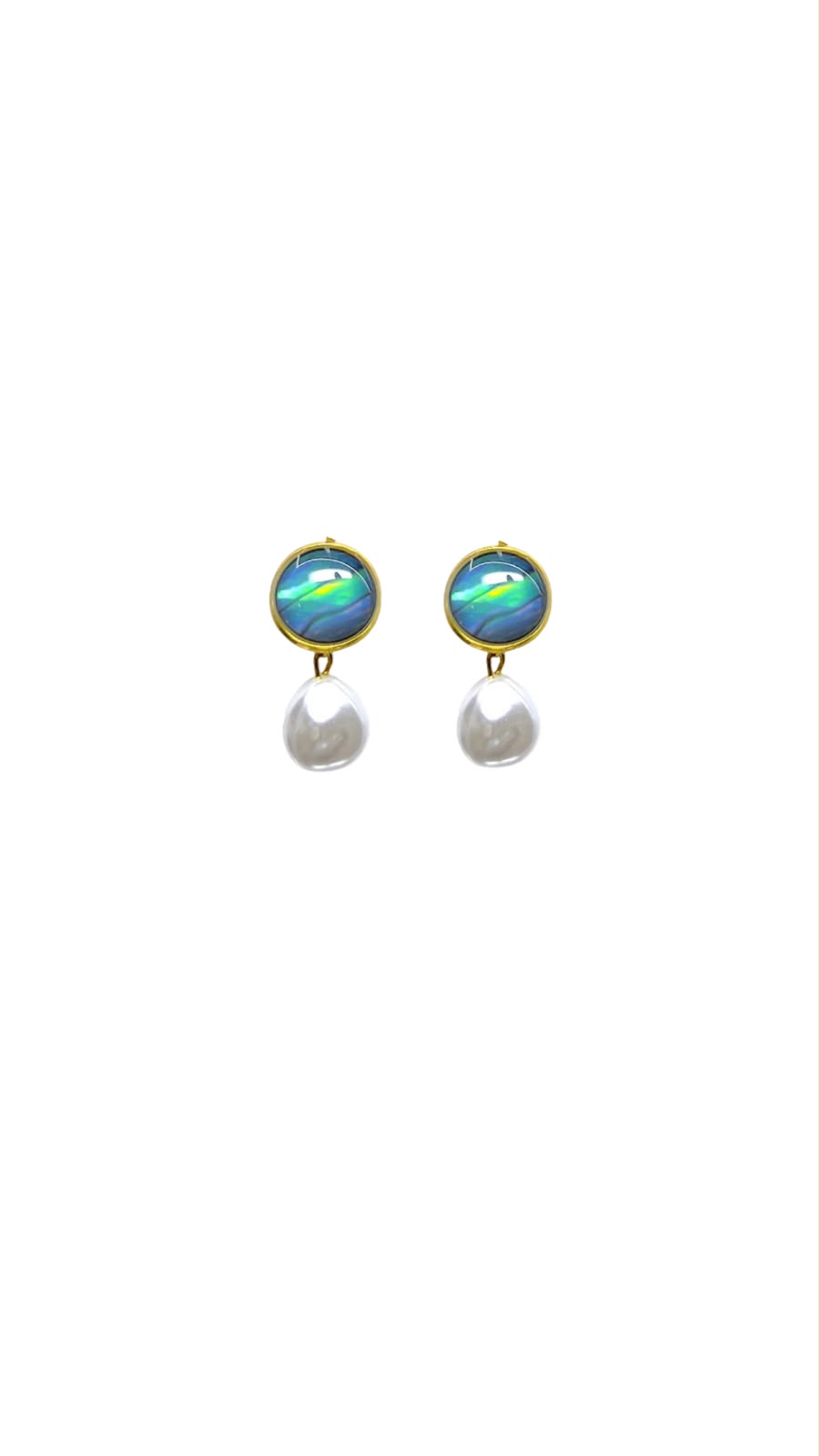 Aretes con resina simulación abulón