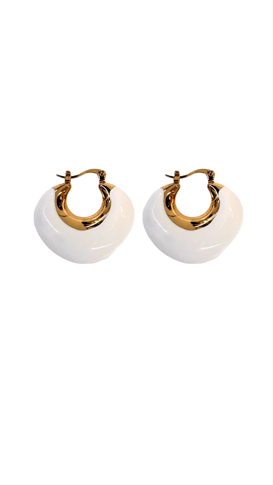 Argollas esmaltadas blancas