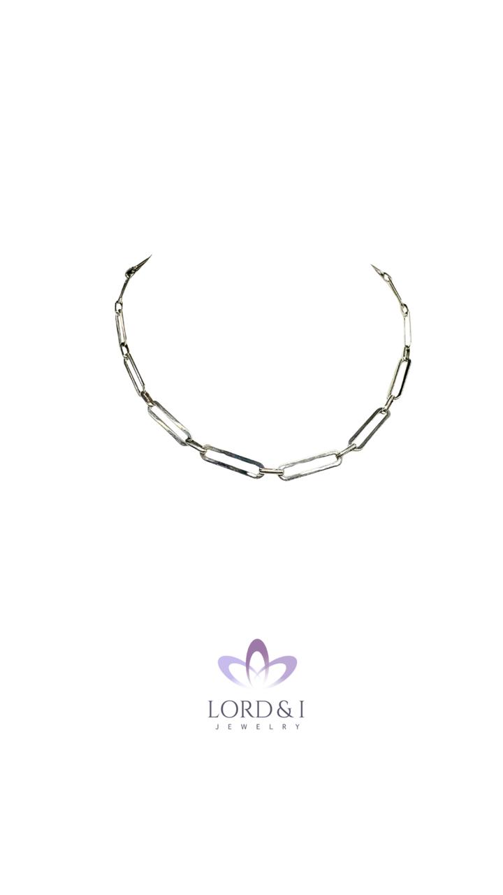 Eslabones grandes plateados