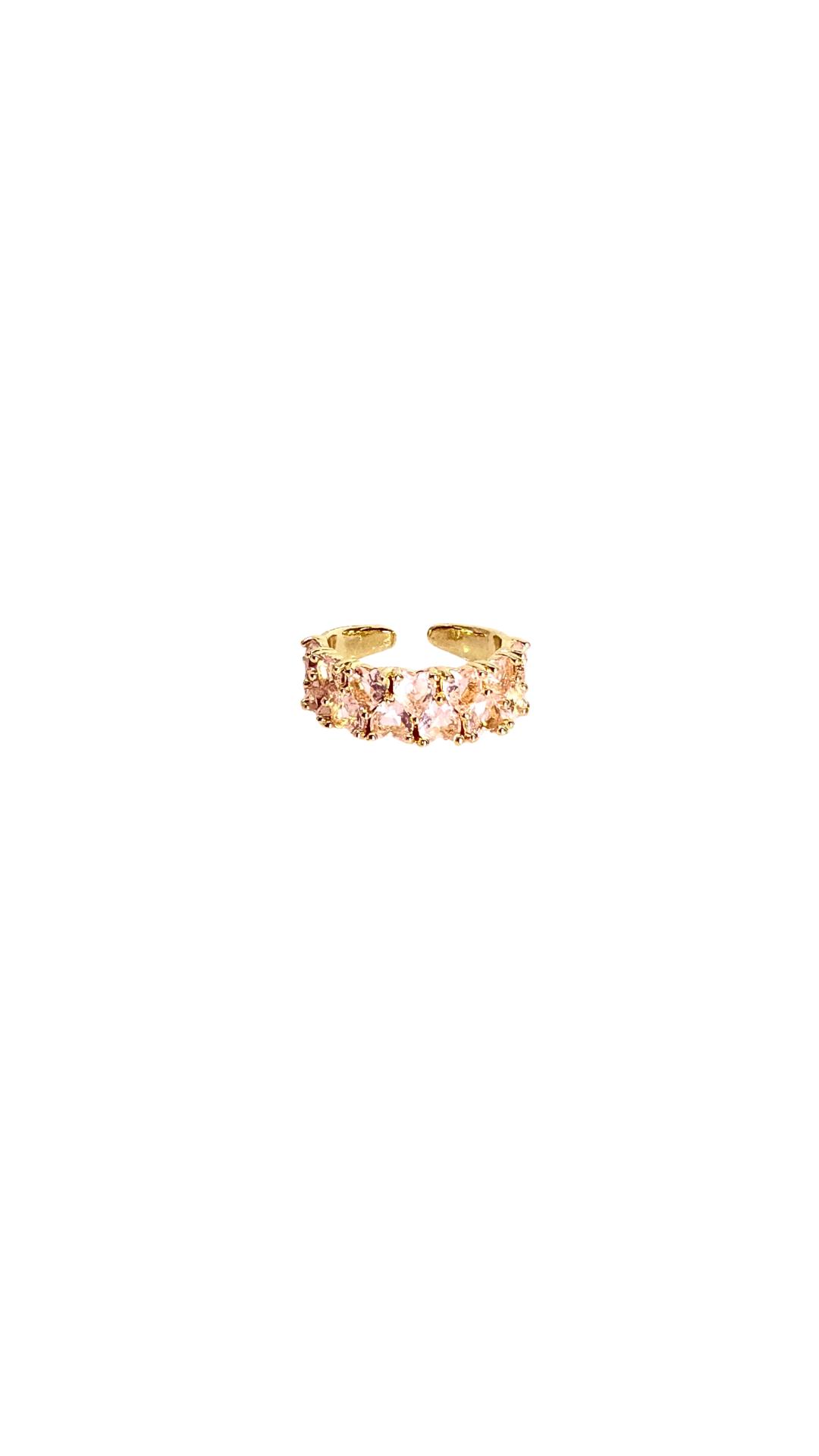 Anillo de corazones rosados