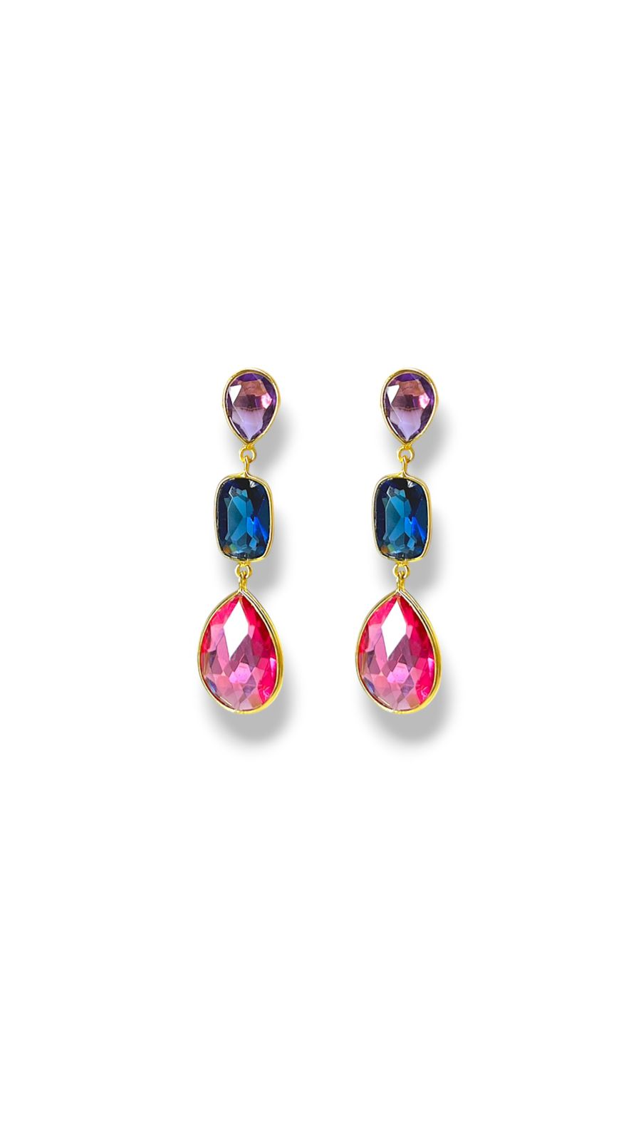 Aretes con gema Amatista