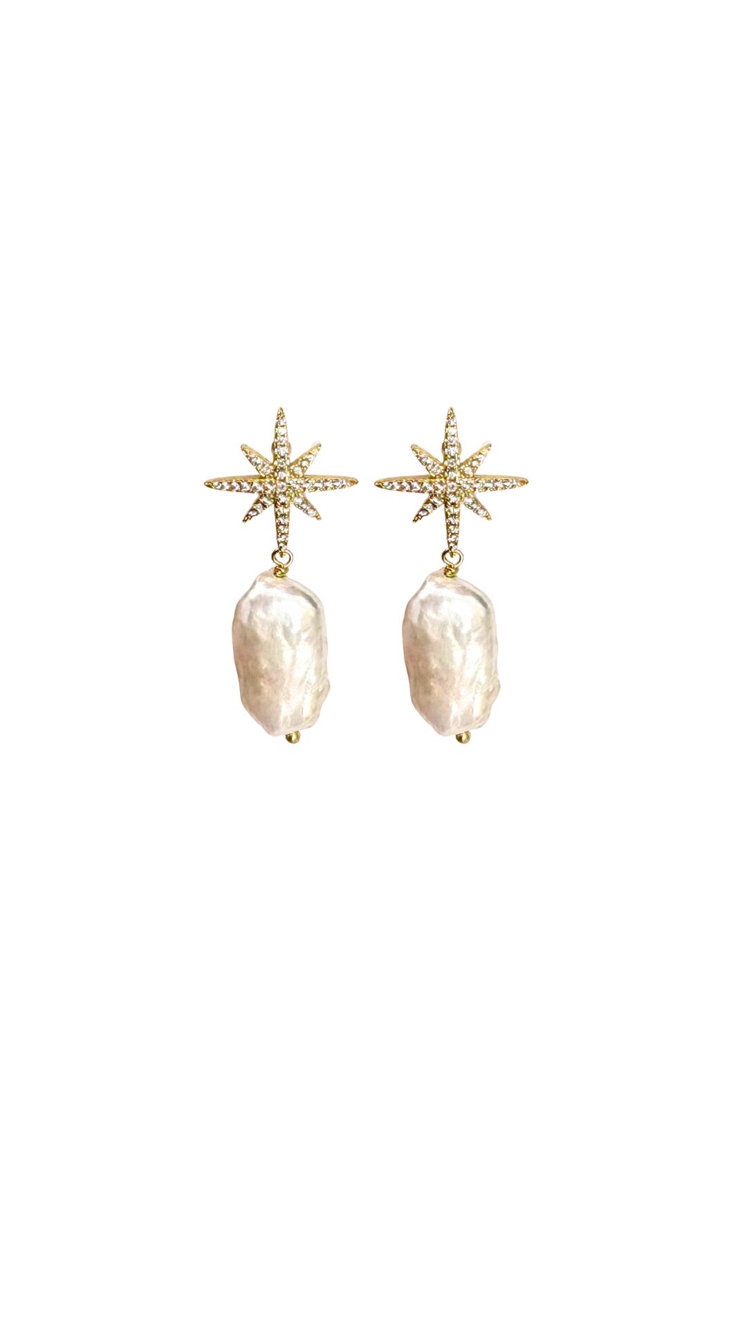 Aretes con perla sintética