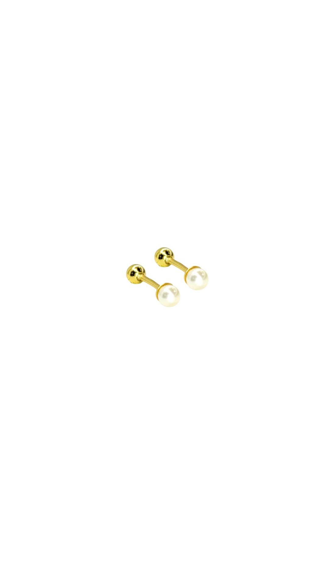 Aretes con perlita broche bolita