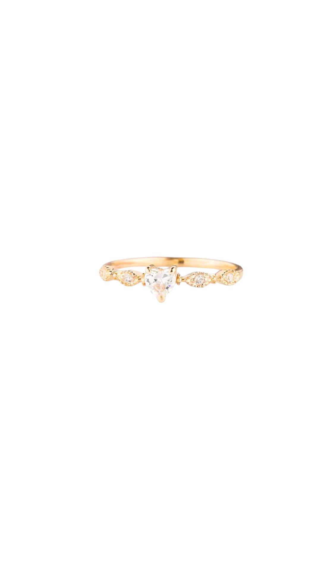 Anillo con corazoncito de Circonia talla 7