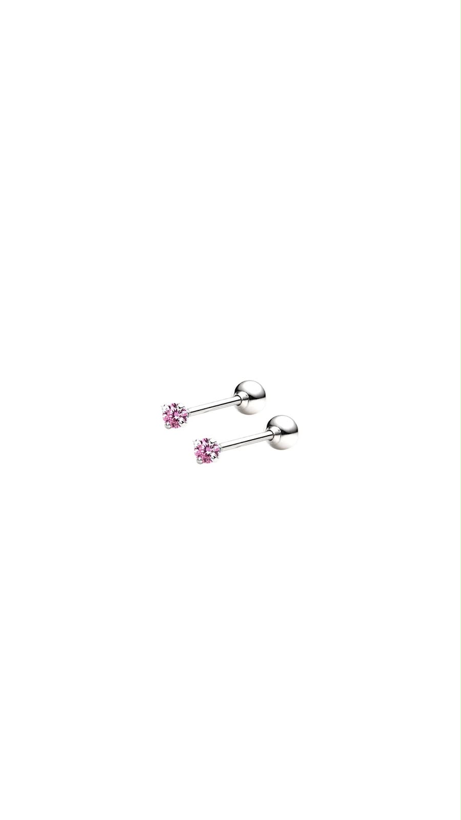 Aretes con Circonia rosada 2mm