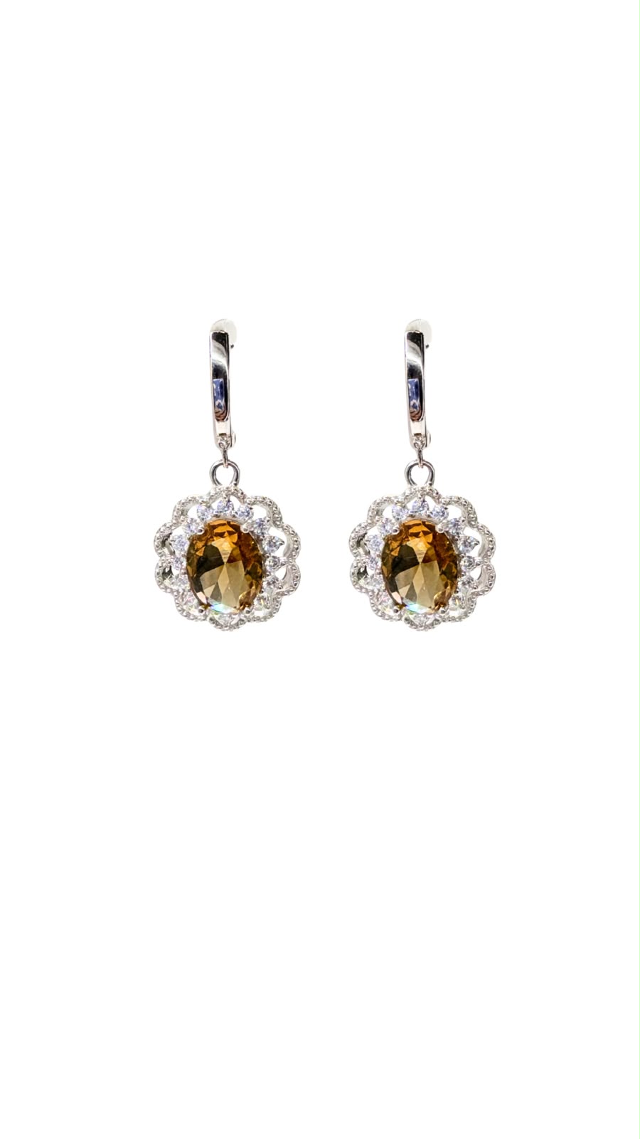 Aretes con gema Sultanita y Circonias