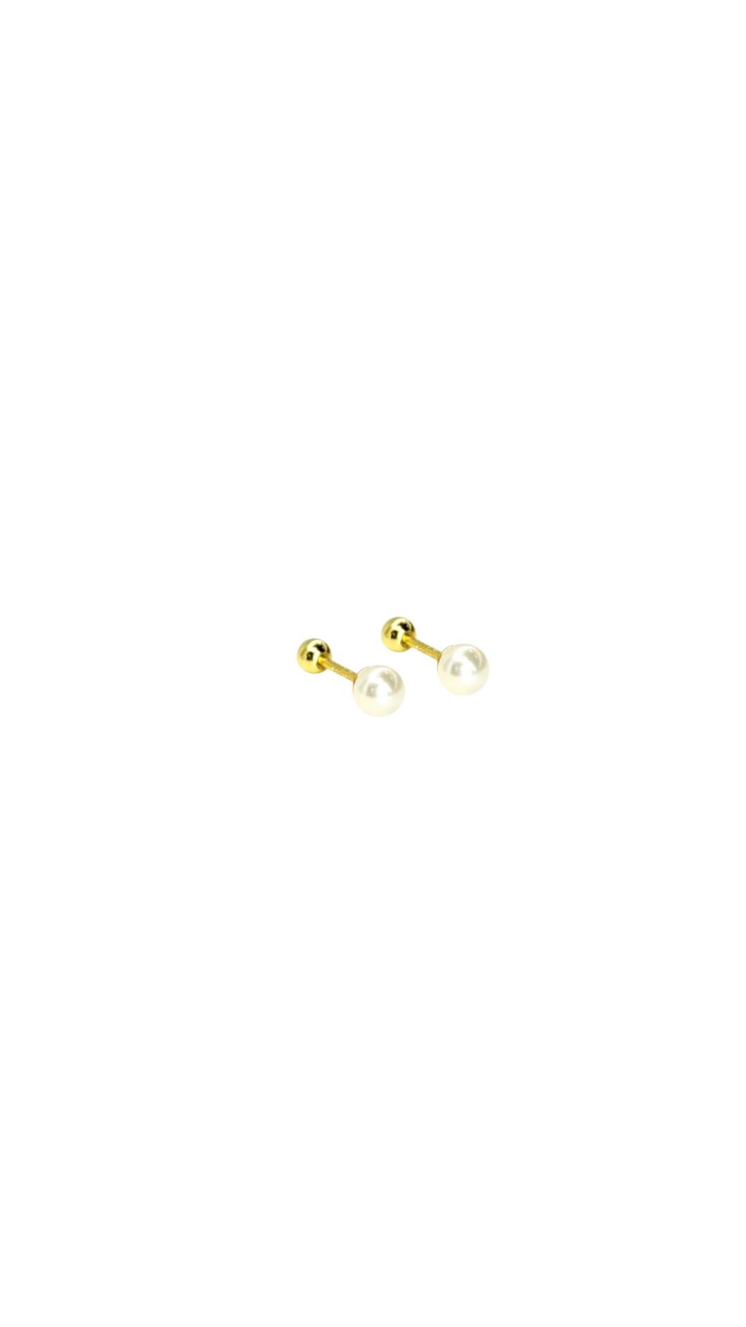 Aretes con perlita broche bolita