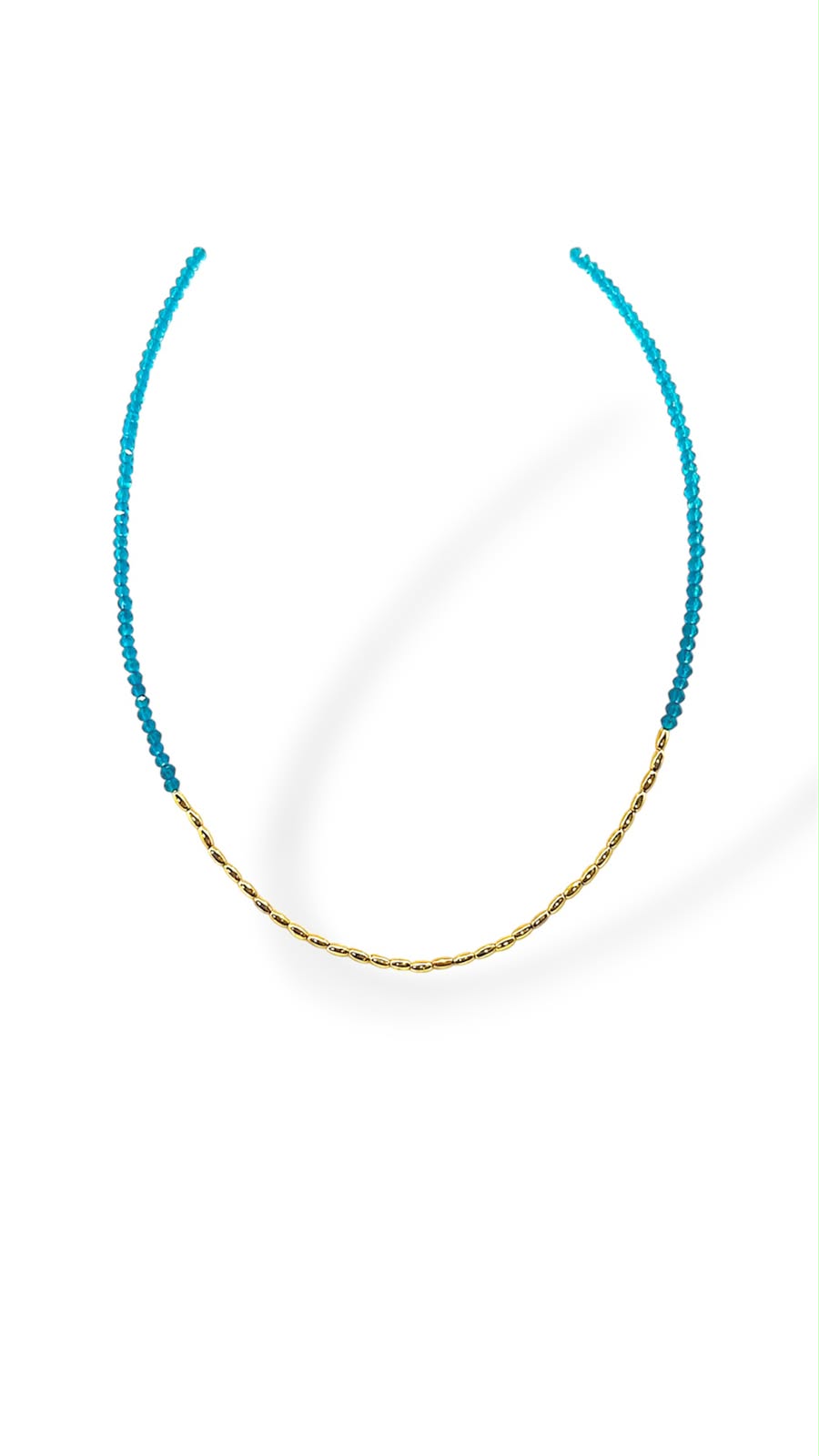 Collar de cristal aqua y bolitas
