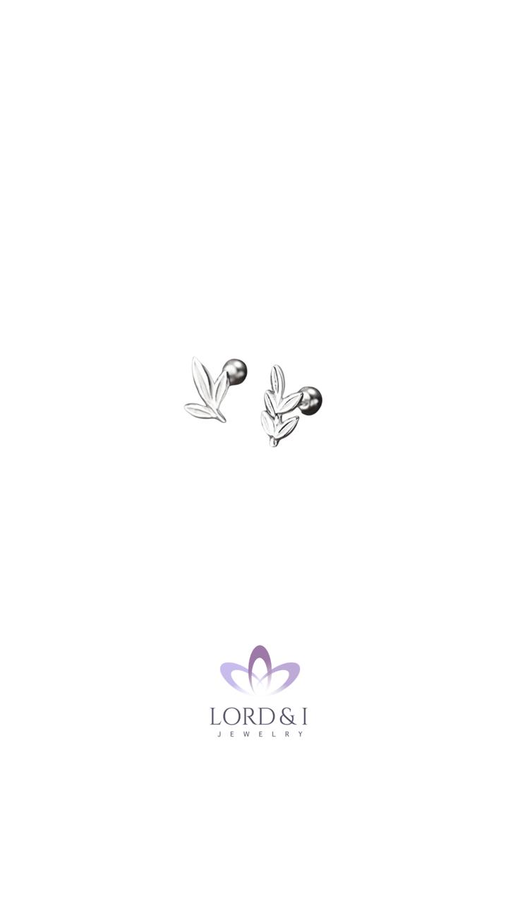 Aretes piercing diseño hoja