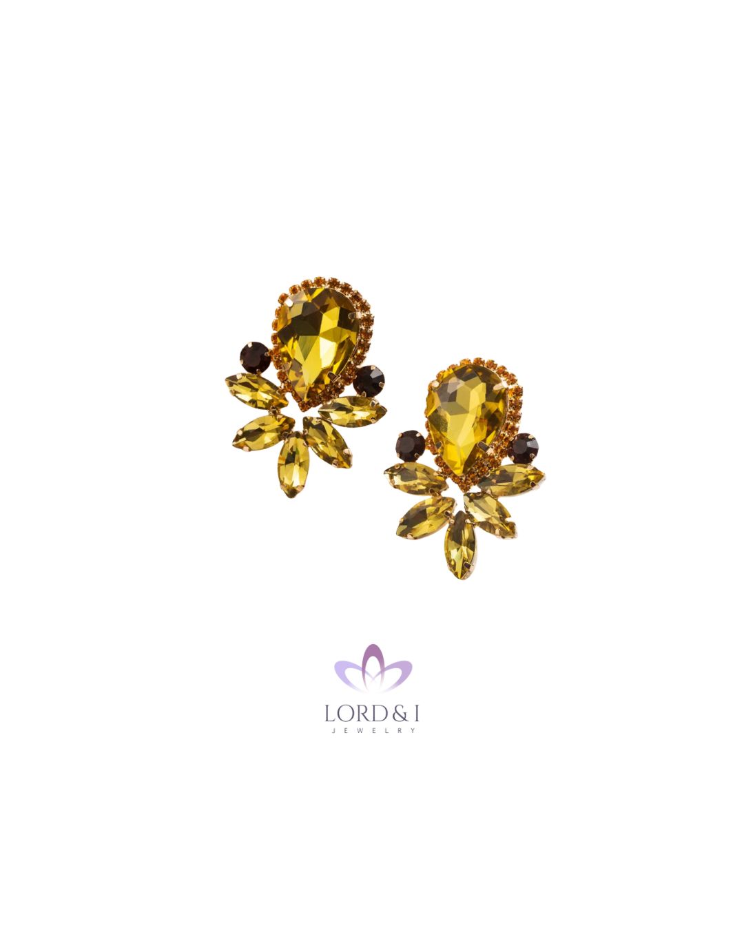 Aretes de cristal amarillo
