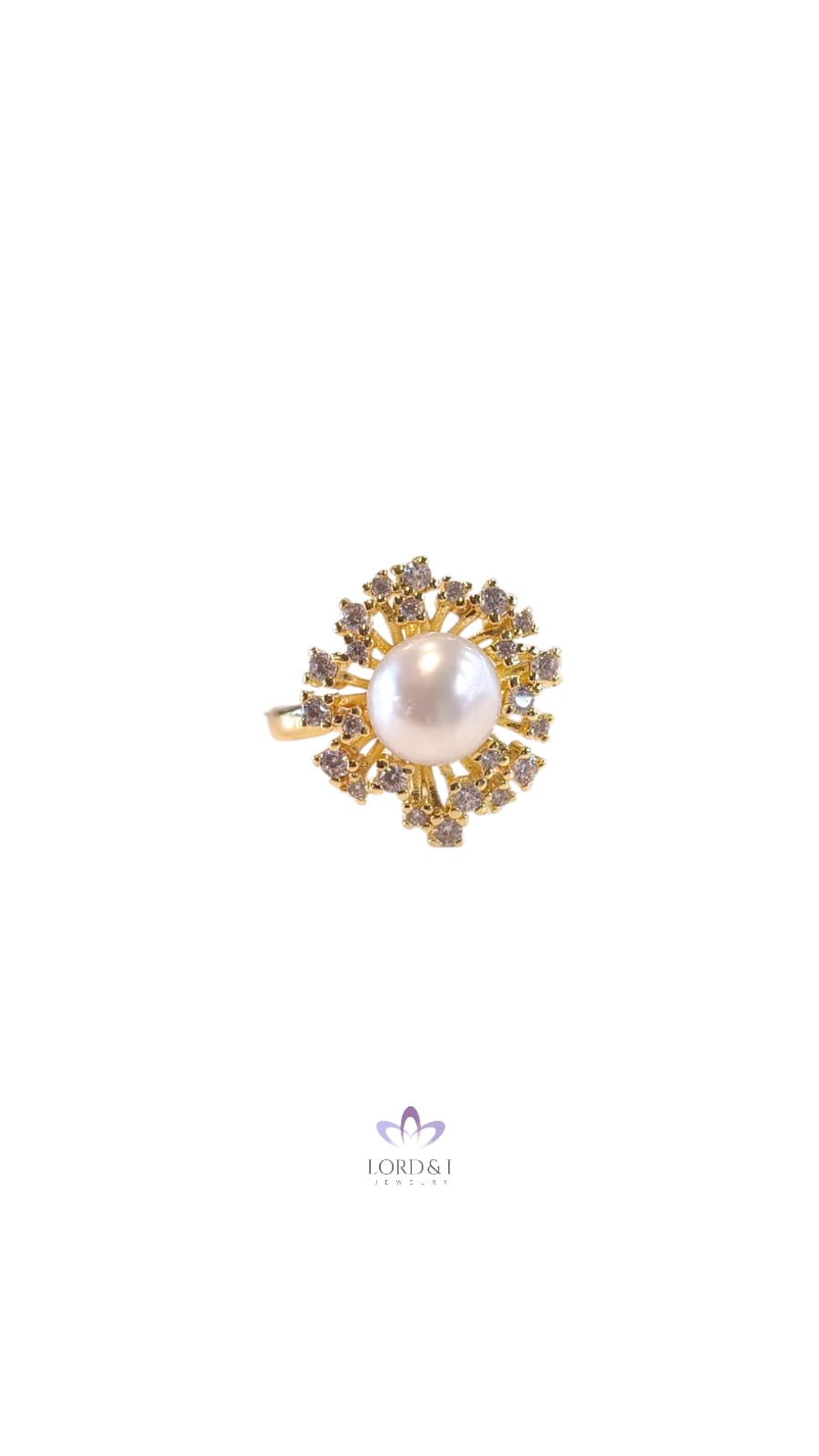 Anillo con perla y Circonias