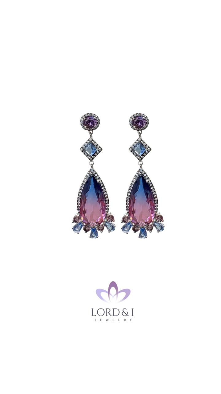 Aretes elegantes color degradé