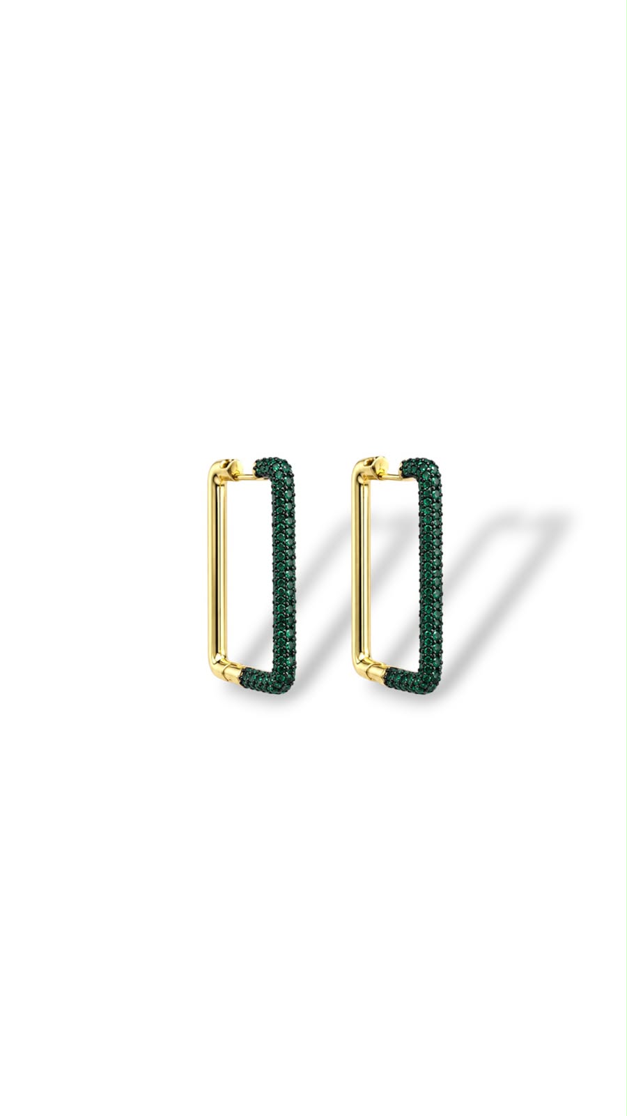 Argollas con cz verde