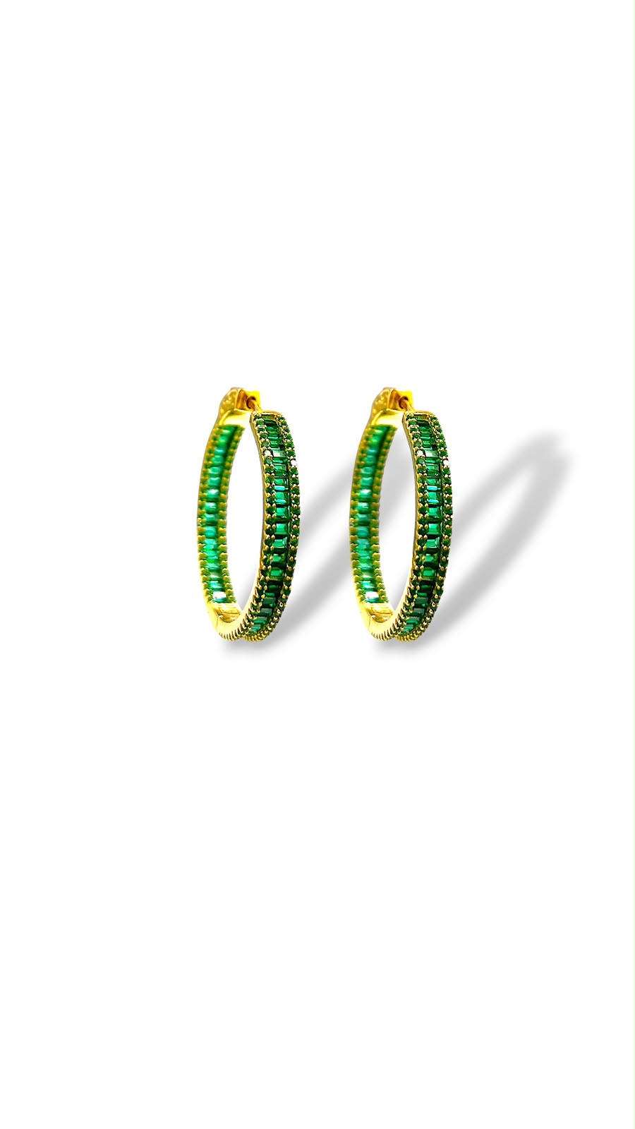 Argollas con baguettes verdes