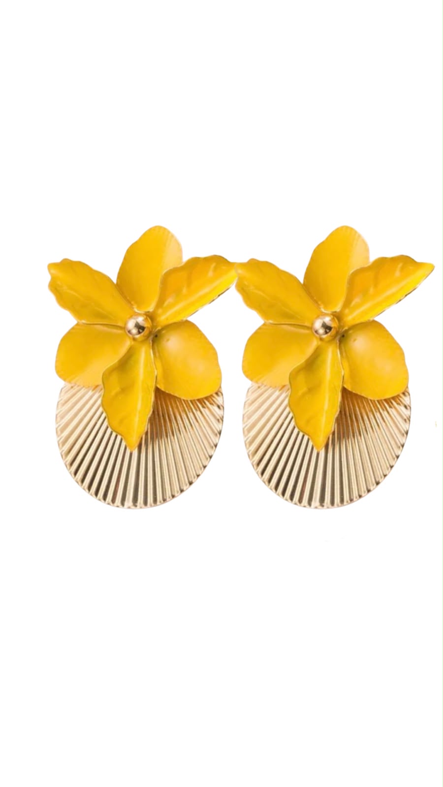 Aretes dorados con amarillo